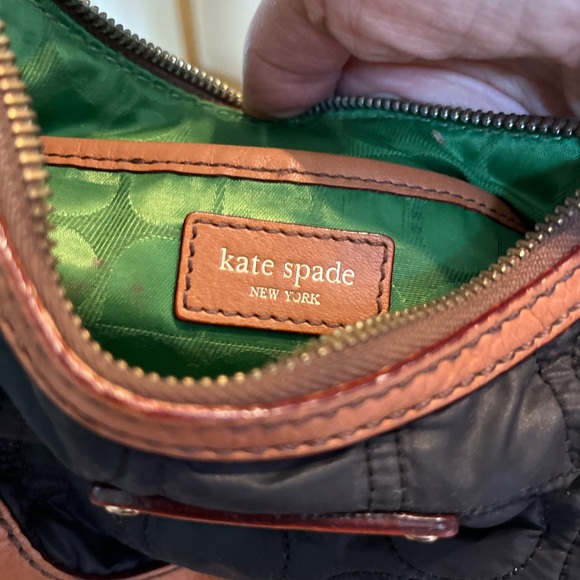 Kate Spade brown leather and black quilted handbag - Picture 3 of 4